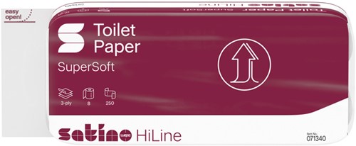 Toiletpapier Satino MT1 HiLine 3-laags 8x250 vel wit 071340-2