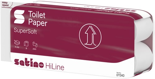 Toiletpapier Satino MT1 HiLine 3-laags 8x250 vel wit 071340-3