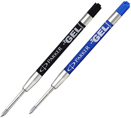 Gelschrijvervulling Parker Quink medium zwart blister à 2 stuks-3