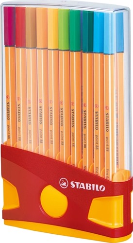 Fineliner STABILO point 88 ColorParade rollerset geel/rood F ass 20st-3