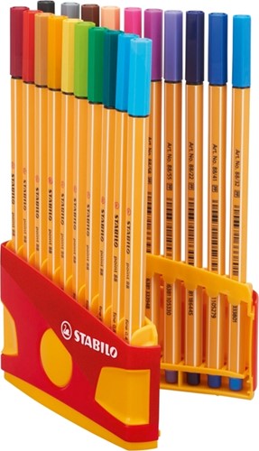 Fineliner STABILO point 88 ColorParade rollerset geel/rood F ass 20st-4