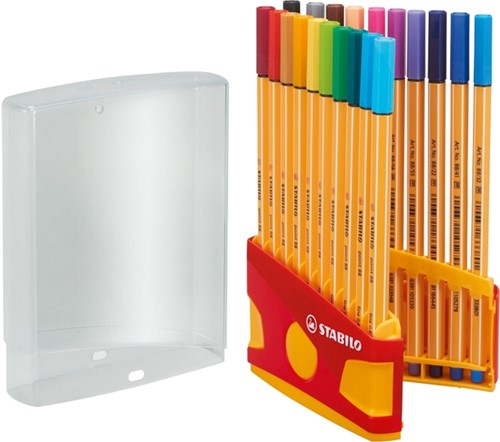 Fineliner STABILO point 88 ColorParade rollerset geel/rood F ass 20st-5