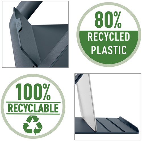 Laptopstandaard Leitz Ergo Cosy verstelbaar recyled grijs-3