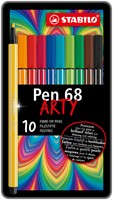 Viltstift STABILO Pen 68/10  Arty medium assorti blik à 10 stuks