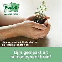Memoblok 3M Post-it 654 76x76mm recycle geel 18 + 6 gratis-1