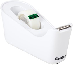 Plakbandhouder Scotch C18 wit + 1rol magic tape 19mmx33m