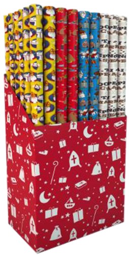 Inpakpapier Sint 200x70cm assorti