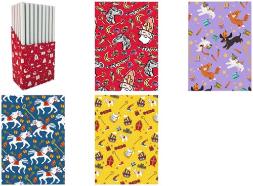 Inpakpapier Sint 200x70cm assorti-2