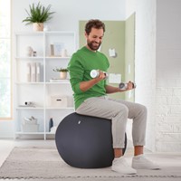Actieve zitbal Leitz Ergo 55cm anti-rol donkergrijs-5