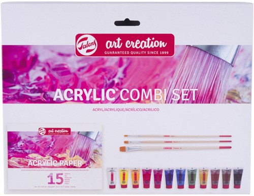 Schilderset Talens Art Creation acrylverf à 16-delig roze