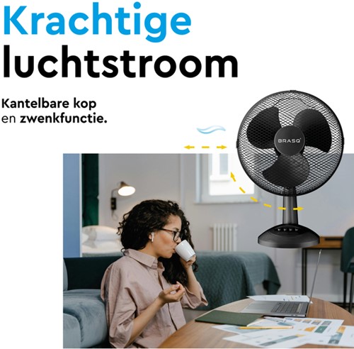 Tafelventilator BRASQ F400 Ø 30cm zwart-7
