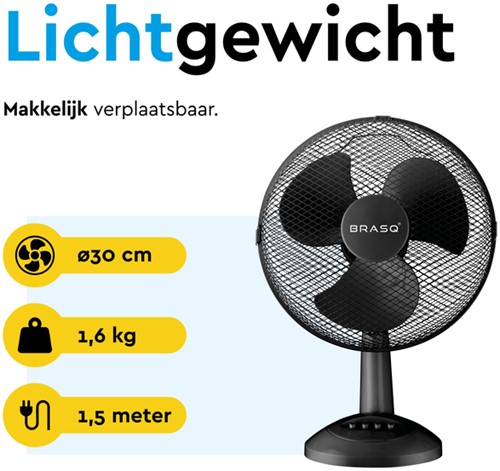 Tafelventilator BRASQ F400 Ø 30cm zwart-4