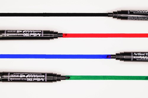 Permanent marker Artline 190  Dry Safe Eco schuin 2-5mm assorti 4st-1