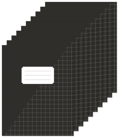 Schrift kangaro A5 ruit 10mm 80 pagina's 60 gram zwart pak à 10 stuks