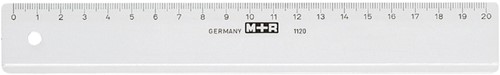 Liniaal M+R 1120 200mm plastic transparant