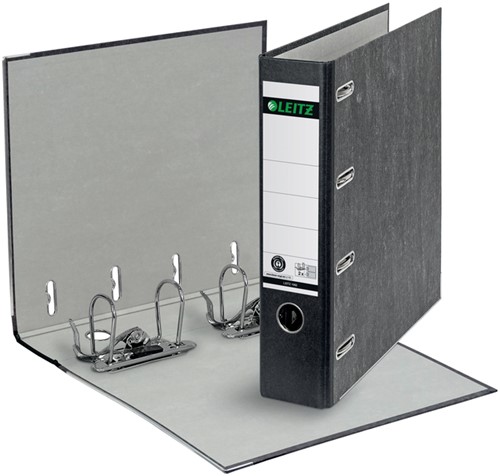 Ordner Leitz 1092 giro-bank met dubbele mechaniek 75mm karton A4 zwart