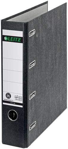 Ordner Leitz 1092 giro-bank met dubbele mechaniek 75mm karton A4 zwart-2