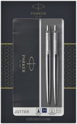 Balpen en vulpotlood Parker Jotter stainless steel CT medium 2 stuks
