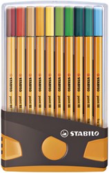 Fineliner STABILO point 88/20 ColorParade rollerset antr/or F ass 20st