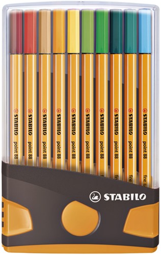 Fineliner STABILO point 88/20 ColorParade rollerset antr/or F ass 20st