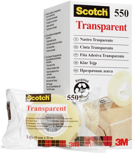 Plakband Scotch 550 15mmx33m transparant