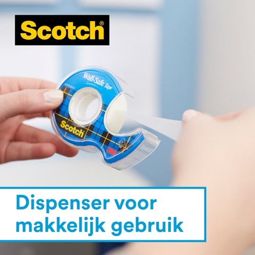 Plakband Scotch 19mmx16.5m Wall Safe + handdispenser-3