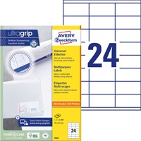 Etiket Avery 3422 70x35mm wit 2400 stuks-2