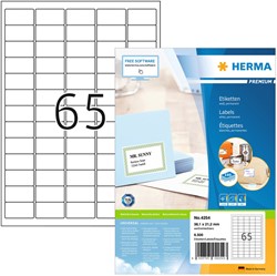 Etiket HERMA 4254 38.1x21.2mm premium wit 6500 stuks