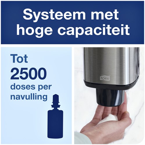 Zeepdispenser Tork S4 Image Line 1000ml zilver 460010-4