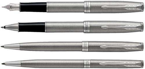 Balpen Parker Sonnet stainless steel CT medium-3