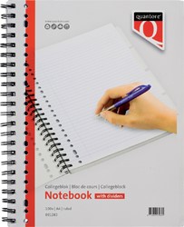 Collegeblok Quantore A4 lijn 23-gaats 4 tabs 200 pagina's 70gr